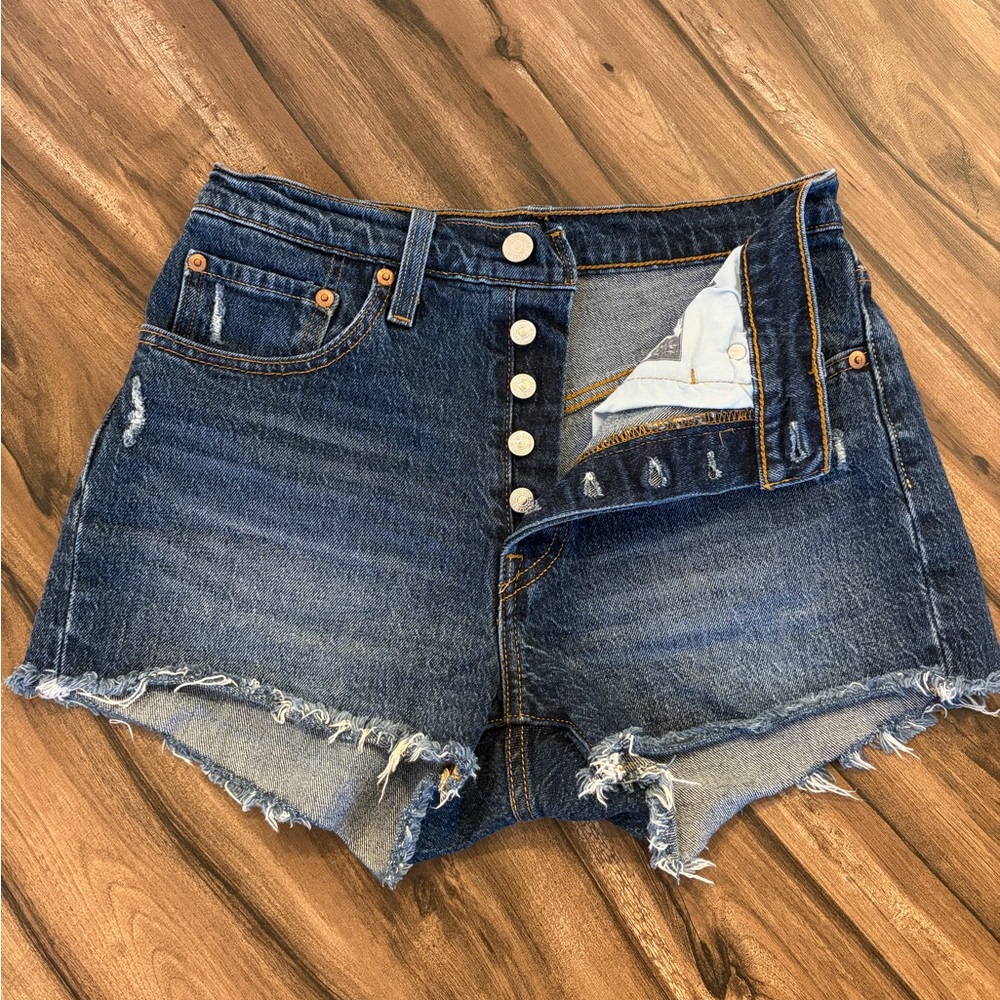Levi's 501 Dark Blue Denim Jean Shorts